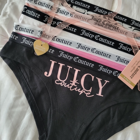 JUICY COUTURE BRAND NEW 5-PACK COTTON SPANDEX PANTIES SIZE S - Picture 2 of 6